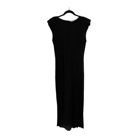 Astr the Label Plisse Straight Neck Midi Dress black size Medium M - Picture 1 of 9